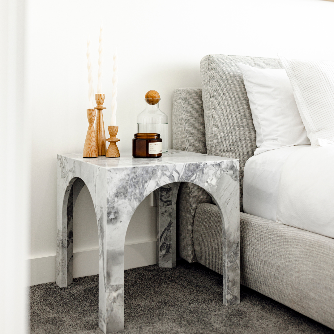 Marble Superwhite Bedside Table Nora by Annuello Bespoke Designs