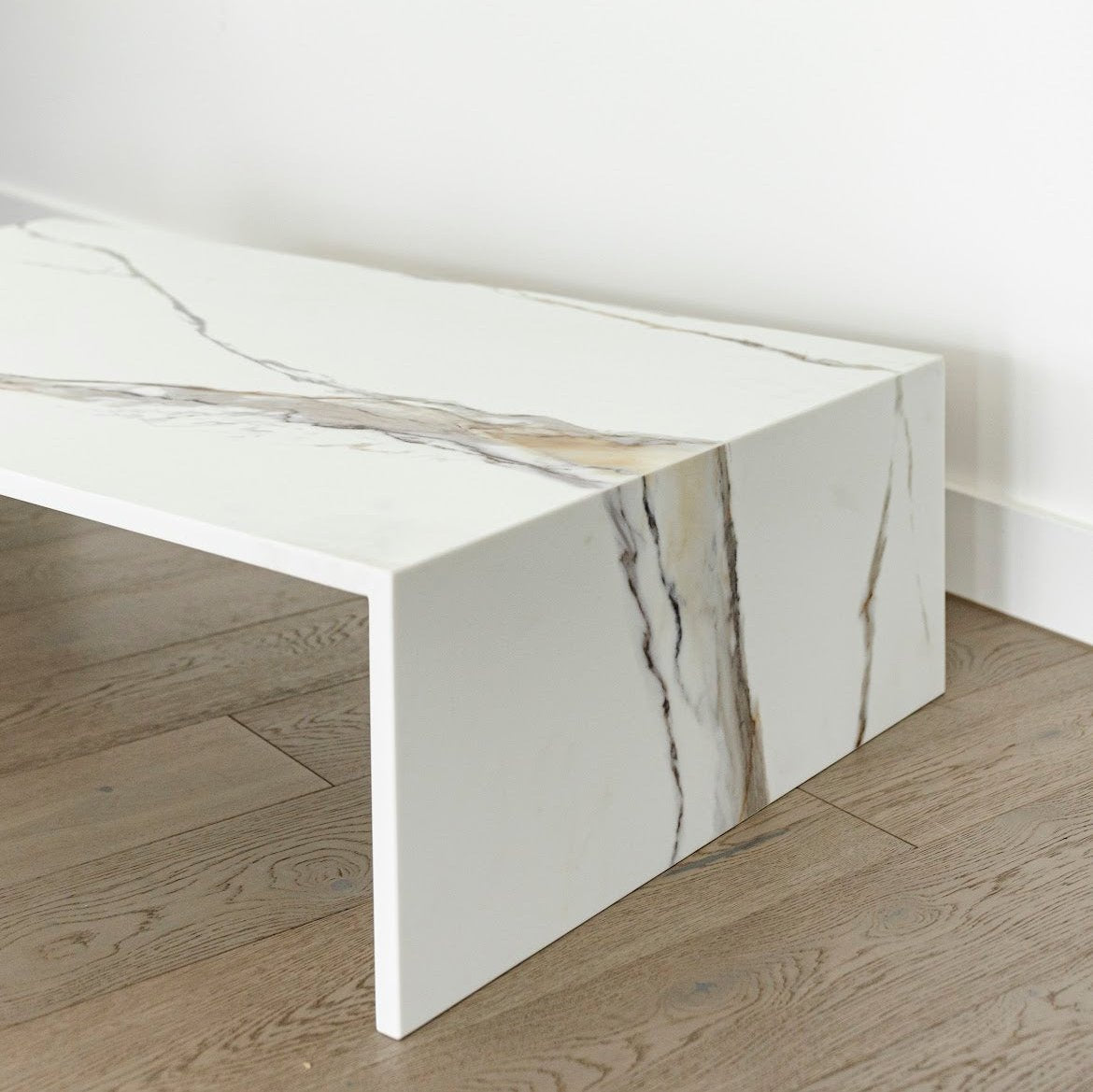 Matteo Coffee Table product closeup detail on White Oak Timber Floor and Concrete 1 painted walls