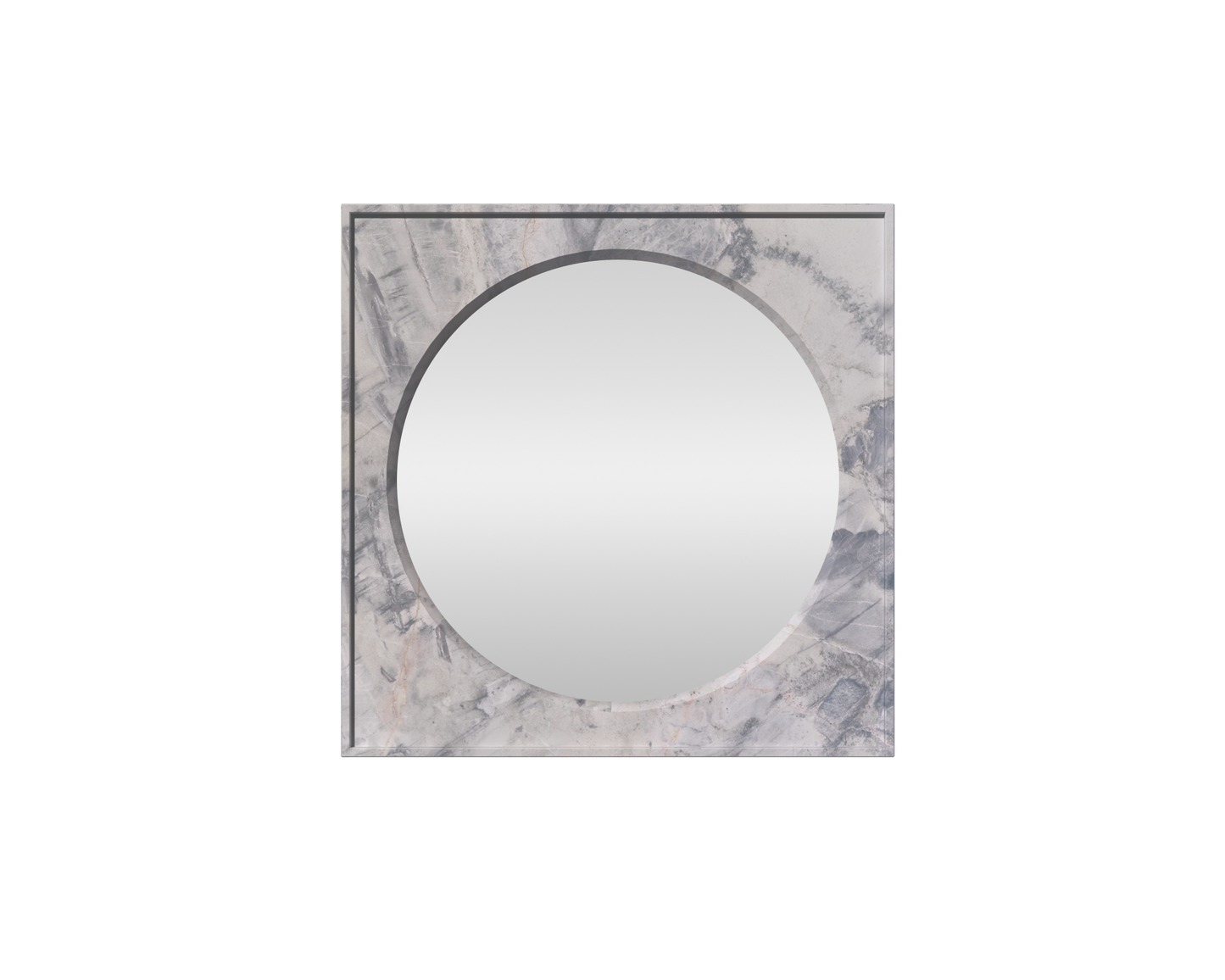 A stunning stone mirror in mediterranean blue marble. The round circle mirror is framed in a beautiful blue marble stone. The stone mirror frame is sqaure and features a stone trim to the outter sides of the frame. Stone mirrors are a perfect addition to your home in bathrooms or as a standalone feature. Orbis Stone Mirror 